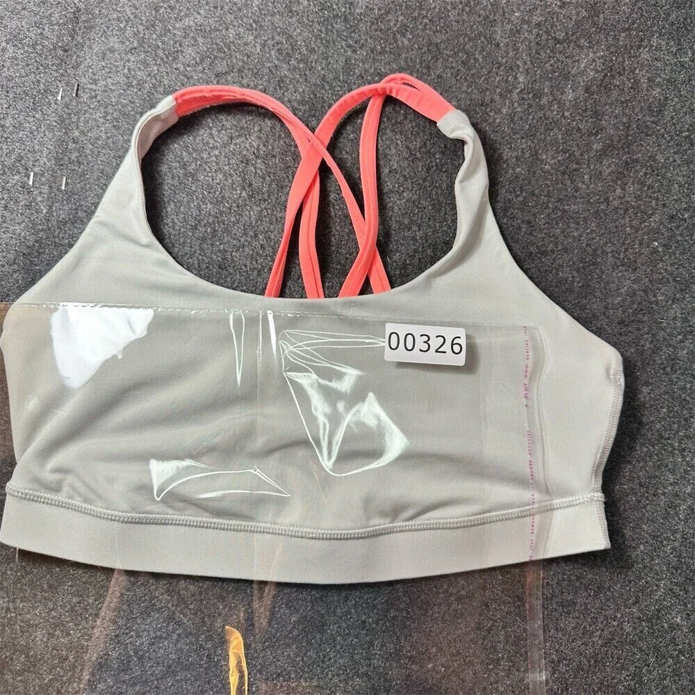 lululemon Energy Bra Womens Size 10 Chrome / Sunset  Strappy Back Medium